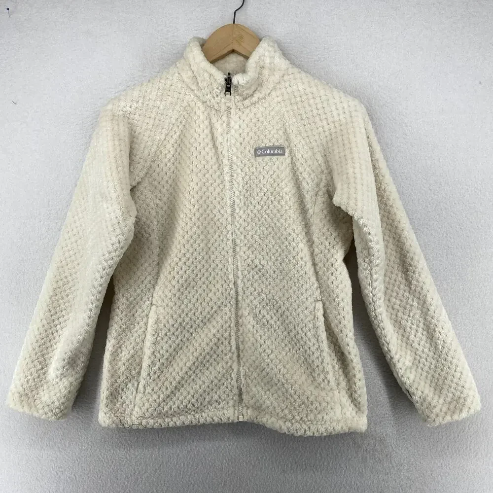 COLUMBIA Jacket Womens L 14 16 Bugaboo Fleece Interchange Full Zip Off White - Picture 3 of 12